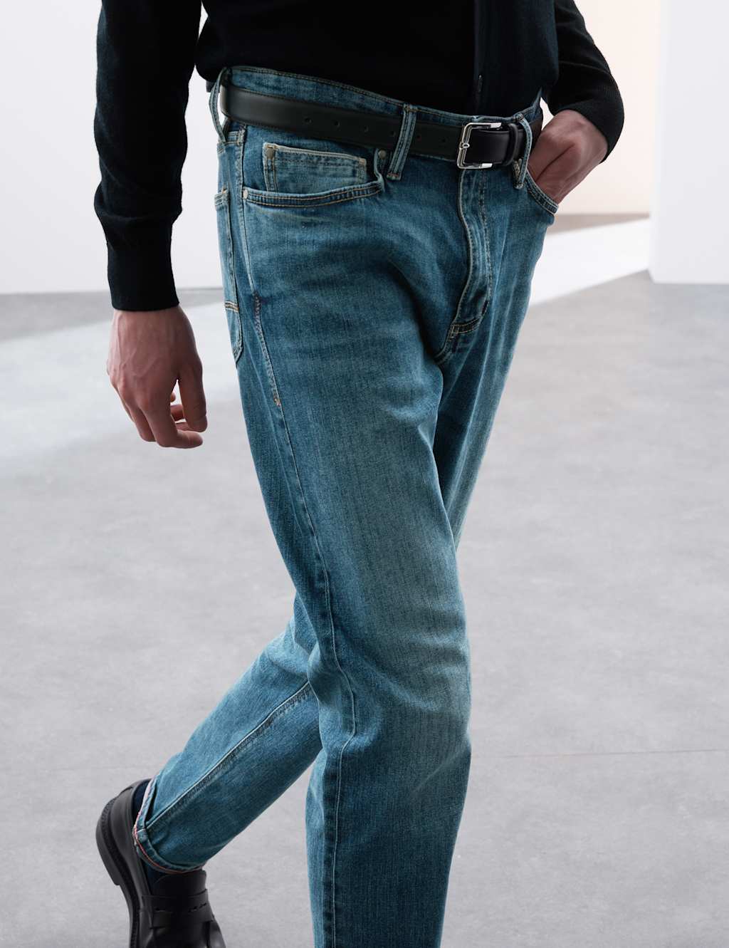 Slim Fit Japanese Selvedge Stretch Jeans image 1