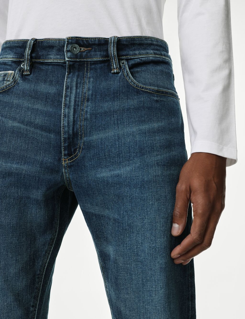 Slim Fit Japanese Selvedge Stretch Jeans image 3