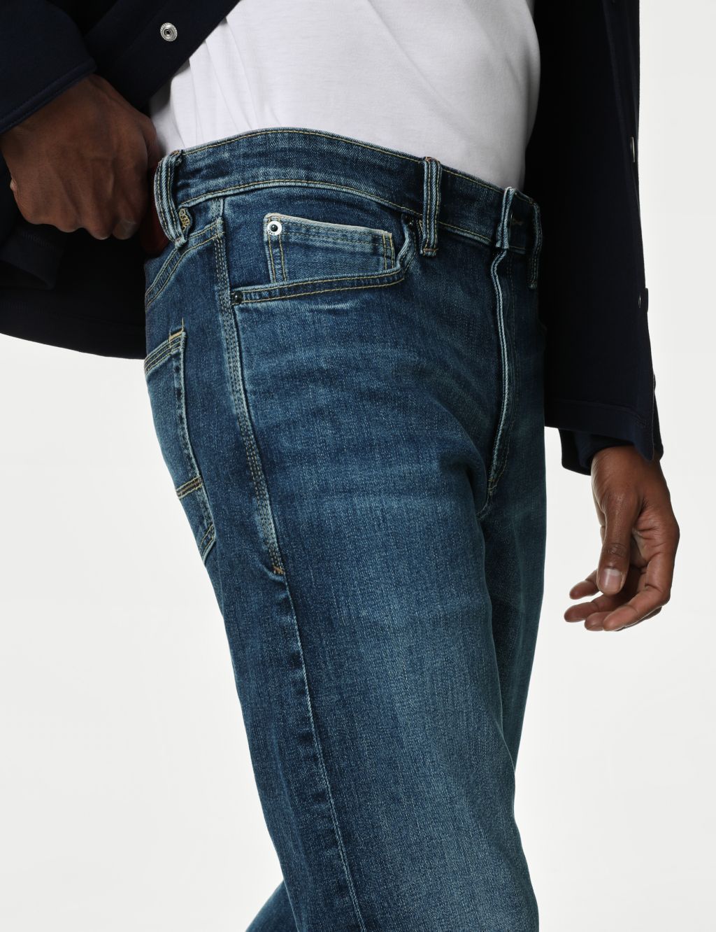 Slim Fit Japanese Selvedge Stretch Jeans image 5