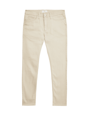

M&S Collection Jeans slim fit elásticosMens - Ecru, Ecru