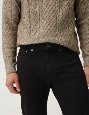 

Mens M&S Collection Gerade geschnittene Jeans in Übergröße - Black, Black