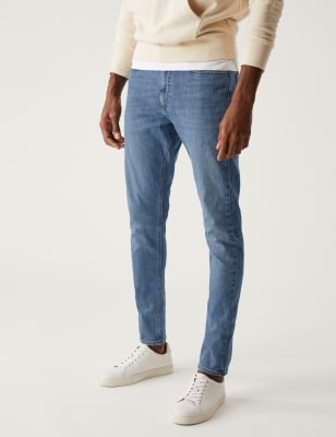 

Mens M&S Collection Skinny Fit Stretch Jeans - Azure Blue, Azure Blue