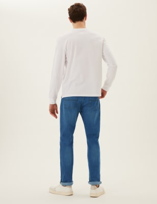 

Mens M&S Collection Straight Fit Stretch Jeans - True Blue, True Blue