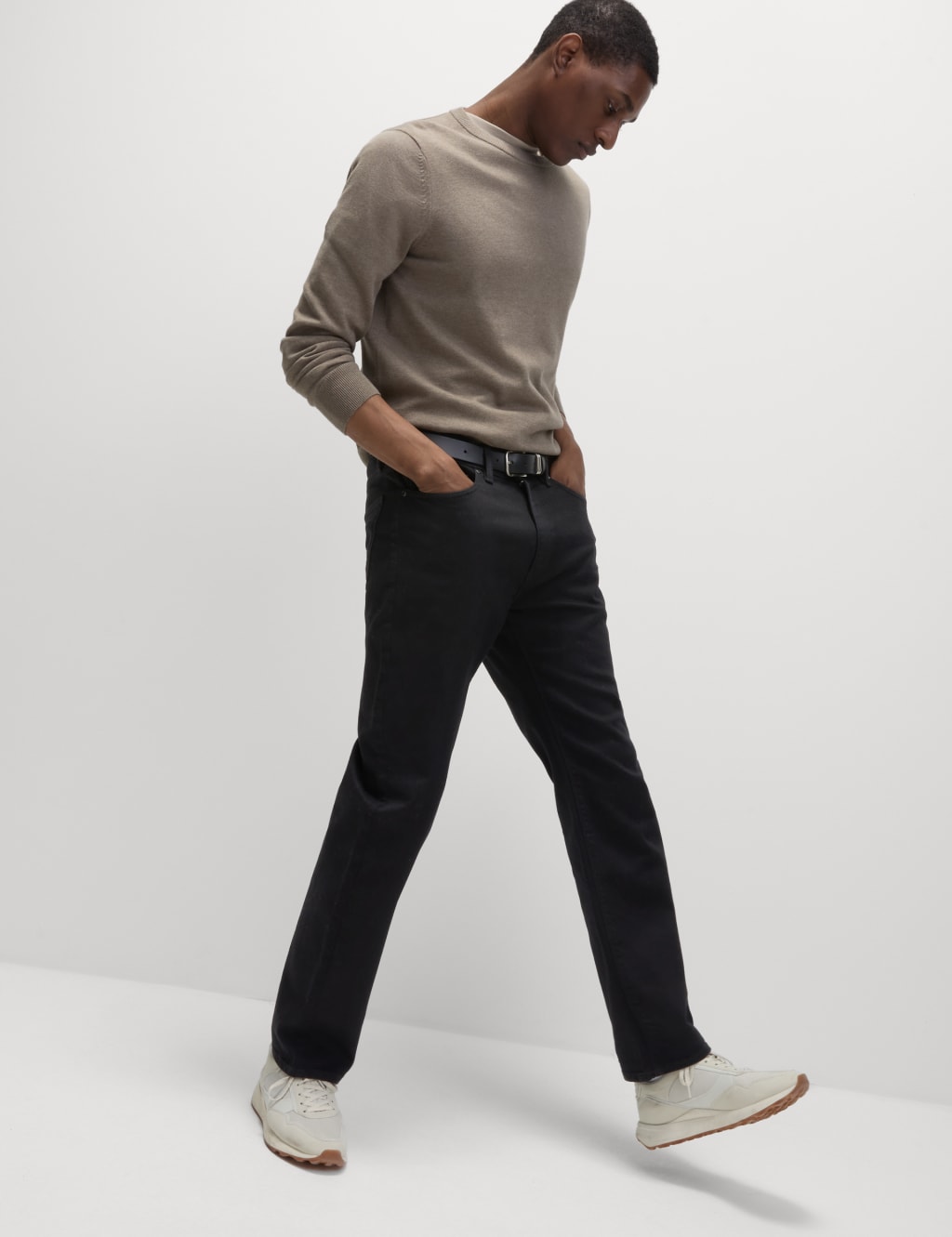 Straight Fit Stretch Jeans M S Collection M S