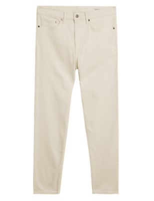 

Mens M&S Collection Tapered Fit Cotton Rich Stretch Jeans - Ecru, Ecru