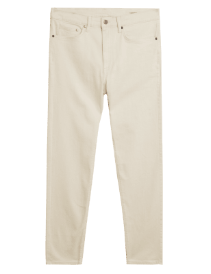 

Mens M&S Collection Schmal zulaufende Stretch-Jeans mit hohem Baumwollanteil - Ecru, Ecru