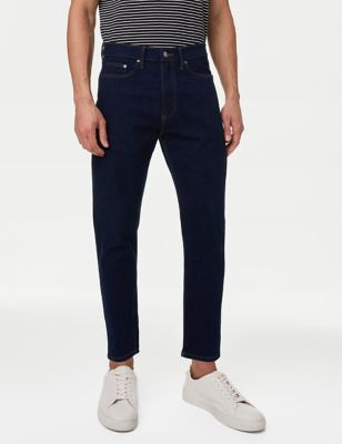Marks And Spencer Mens M&S Collection Tapered Fit Stretch Jeans - Indigo, Indigo