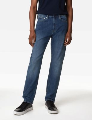 M&S Mens Loose Fit Stretch Jeans - 3631 - Medium Blue, Medium Blue,Black,Indigo