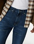 Jeans met dubbellaagse knie en losse pasvorm