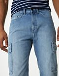 Gerade geschnittene Cargo-Jeans aus Denim