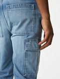 Jeans straight cargo denim