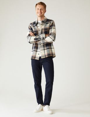 Marks And Spencer Mens M&S Collection Shorter Length Slim Fit Stretch Jeans - Indigo, Indigo