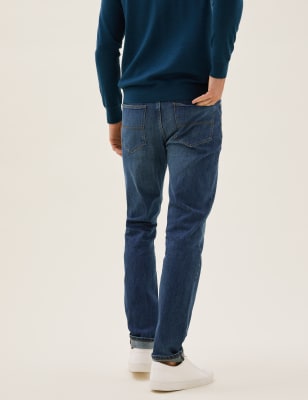 

Mens M&S Collection Schmal geschnittene Jeans aus Bio-Baumwolle - Medium Blue, Medium Blue