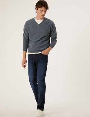 

M&S Collection Jeans straight elásticos de algodón orgánicoMens - Dark Ink, Dark Ink
