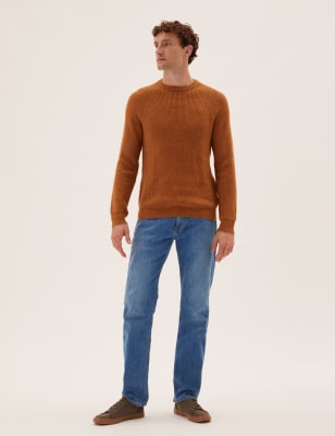 Organic Cotton Straight Fit Stretch Jeans | M&S US