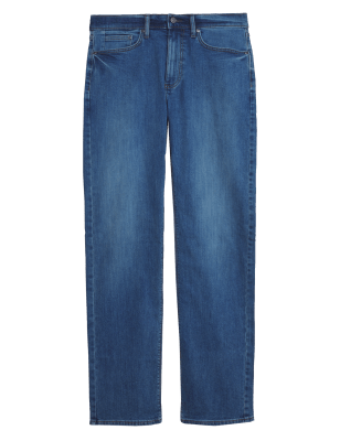 

Mens M&S Collection Organic Cotton Straight Fit Stretch Jeans - True Blue, True Blue