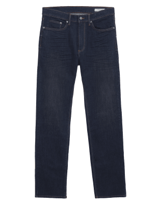 

Mens M&S Collection Organic Cotton Straight Fit Stretch Jeans - Indigo, Indigo