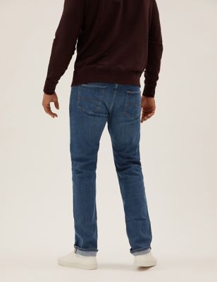 

Mens M&S Collection Big & Tall Straight Fit Stretch Jeans - Medium Blue, Medium Blue