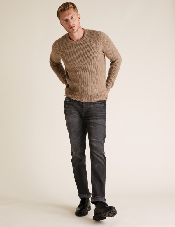 Slim Fit Vintage Wash Stretch Jeans