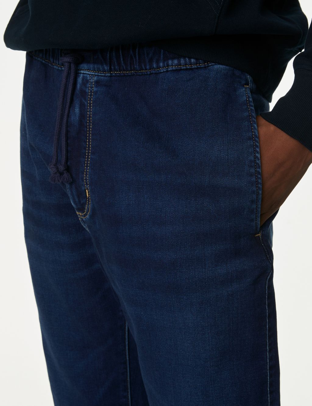 Regular Fit Jersey Cuffed Jogger Jeans image 4