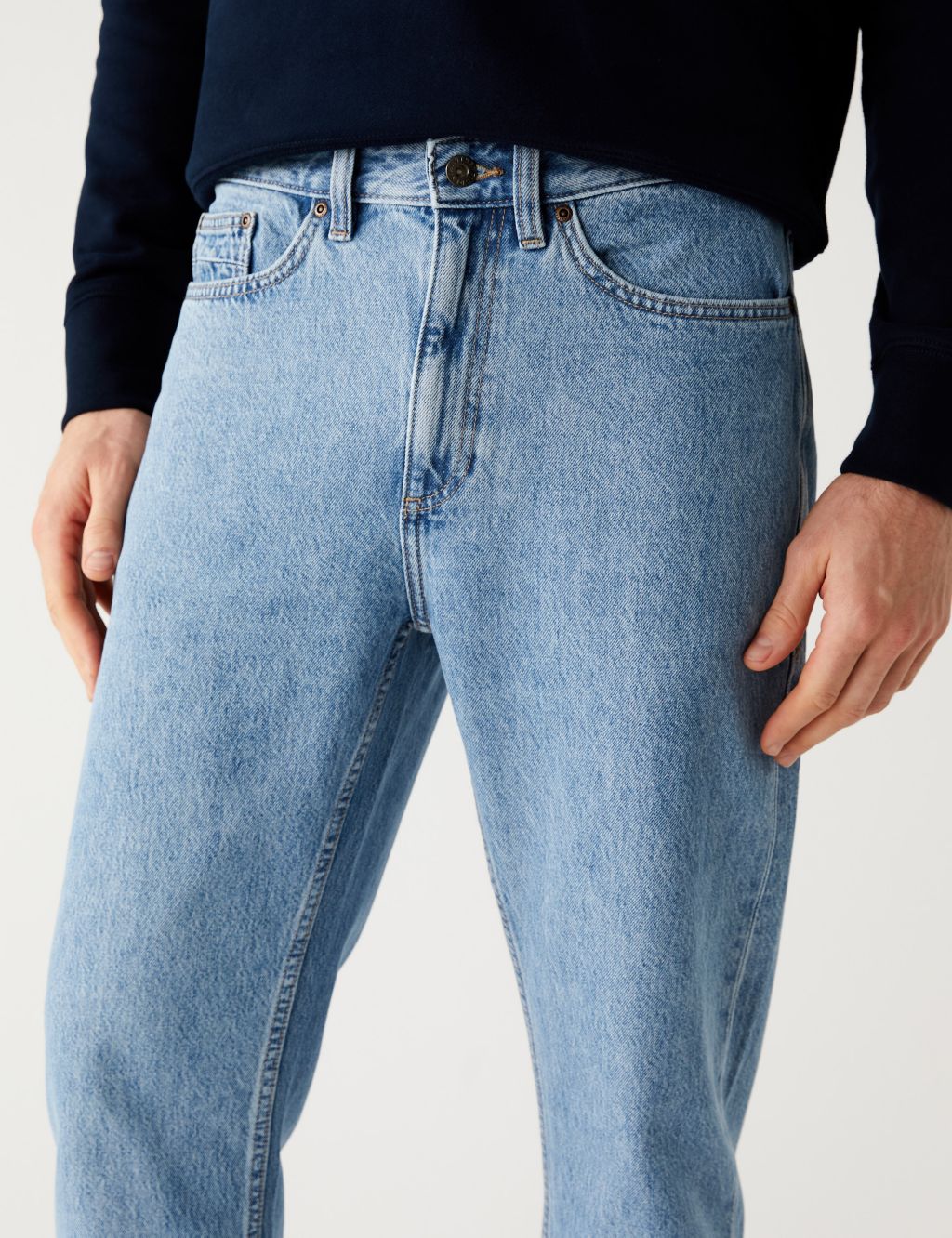 Loose Fit Rigid Vintage Wash Jeans image 2