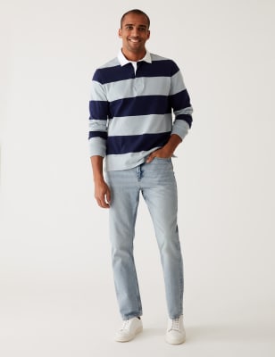 

Mens M&S Collection Loose Fit Rigid Vintage Wash Jeans - Ice Blue, Ice Blue