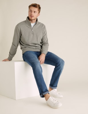 

M&S Collection Jeans slim fit elásticos retro de aspecto lavadoMens - Pale Blue, Pale Blue