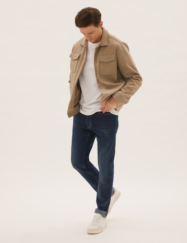 Slim Fit Vintage Wash Stretch Jeans