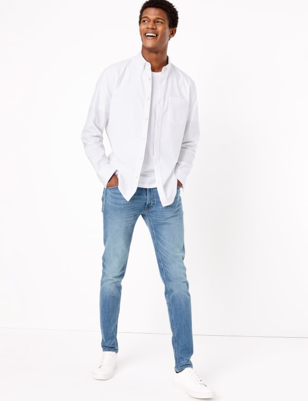 Skinny Fit Vintage Wash Stretch Jeans