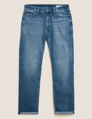 

Mens M&S Collection Locker geschnittene Stretch-Jeans mit Vintage-Waschung - Light Blue, Light Blue