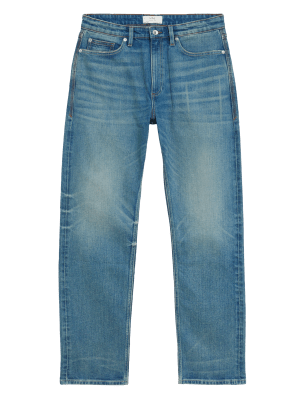 

Mens M&S Collection Locker geschnittene Stretch-Jeans mit Vintage-Waschung - Blue Tint, Blue Tint