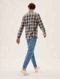 Straight Fit Vintage Wash Stretch Jeans