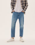 Straight Fit Vintage Wash Stretch Jeans
