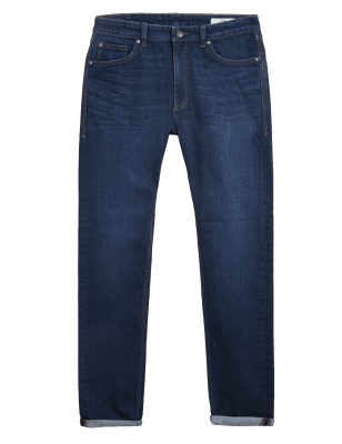 

M&S Collection Jeans slim fit elásticos retro de aspecto lavadoMens - Indigo, Indigo