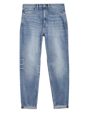 

Mens M&S Collection Tapered Fit Vintage Wash Stretch Jeans - Blue Tint, Blue Tint