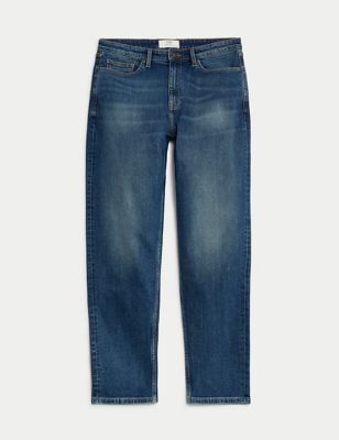 Barrel Fit Vintage Wash Stretch Jeans
