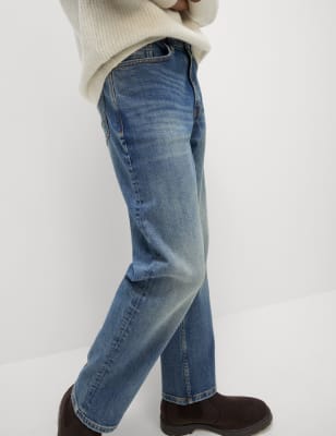 Loose Fit Vintage Wash Jeans