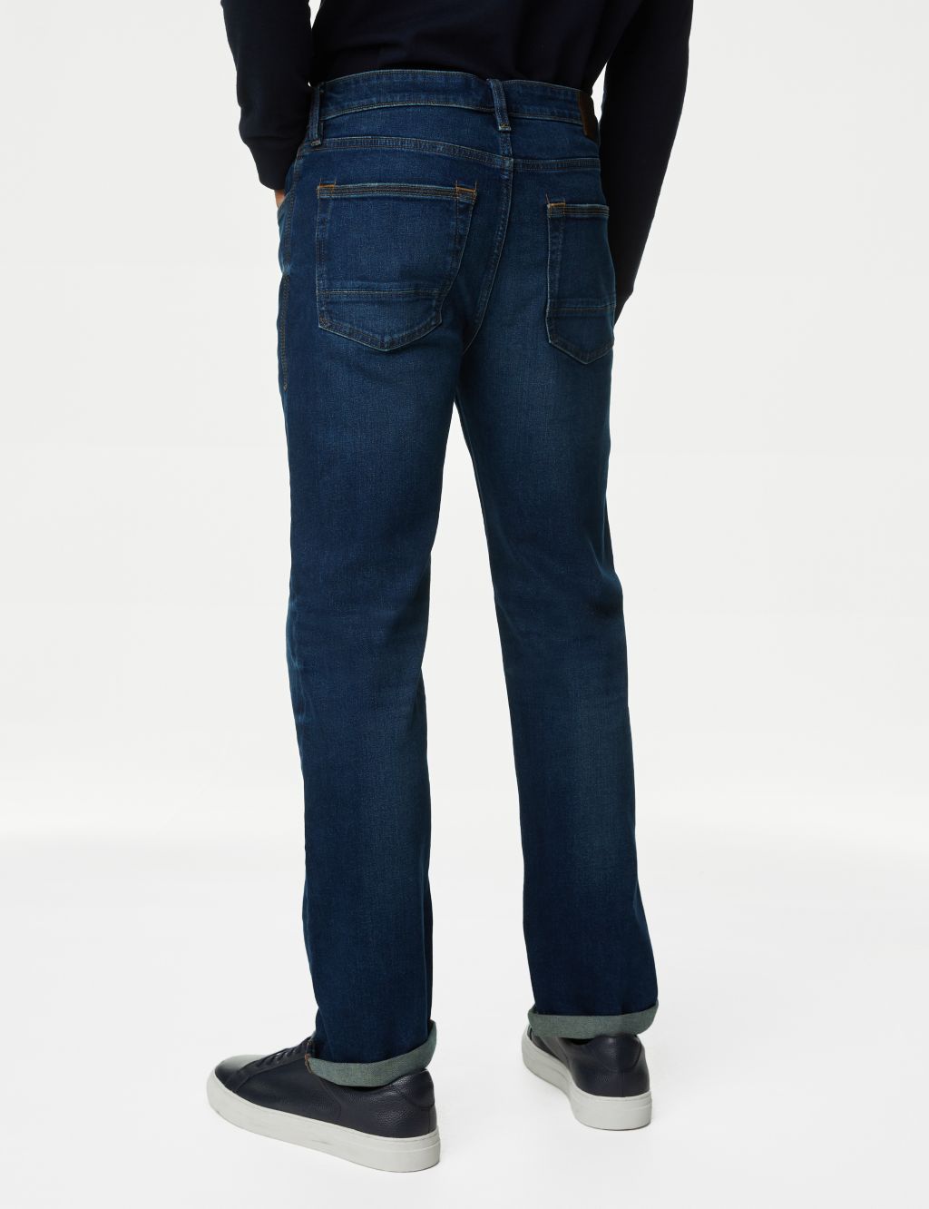 Straight Fit Vintage Wash Stretch Jeans image 4
