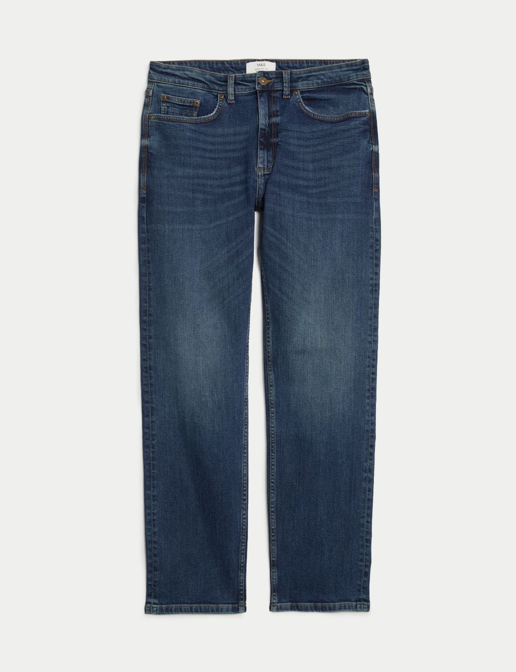 Straight Fit Vintage Wash Stretch Jeans image 2