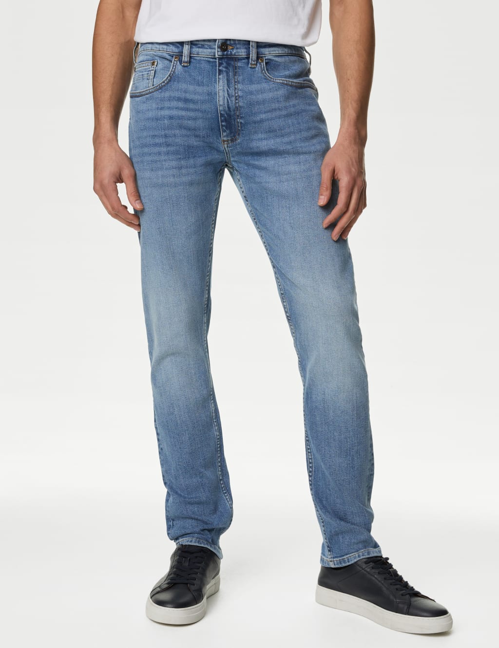 Slim Fit Vintage Wash Stretch Jeans image 1