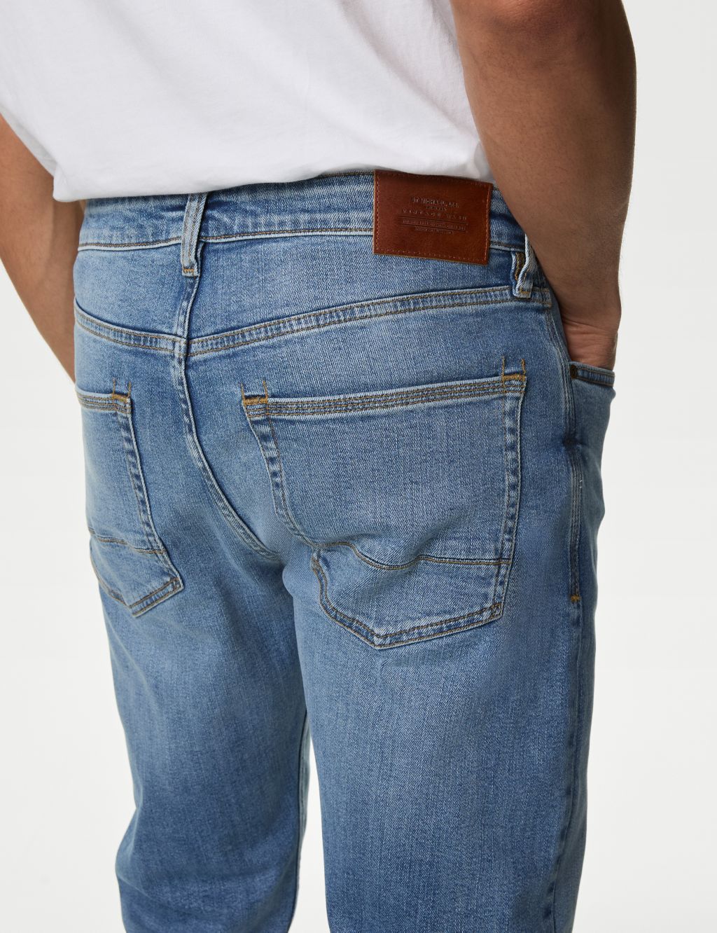 Slim Fit Vintage Wash Stretch Jeans image 3