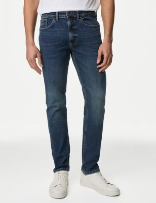 IDEALSANXUN Men's Elastic Waist Jeans/Twill Casual Pants, Dark Blue, 32W x  28L : : Clothing, Shoes & Accessories