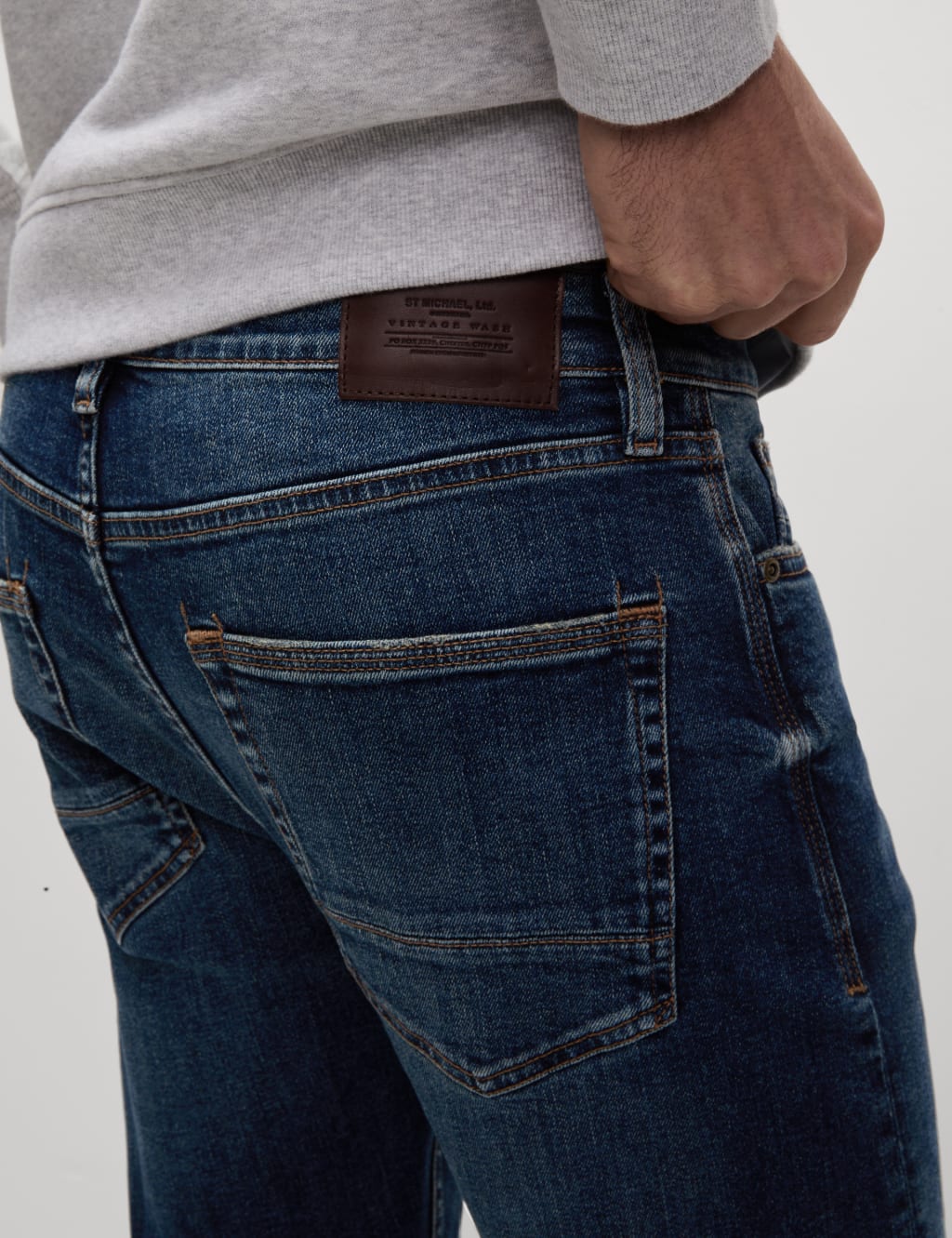 Slim Fit Vintage Wash Stretch Jeans image 2
