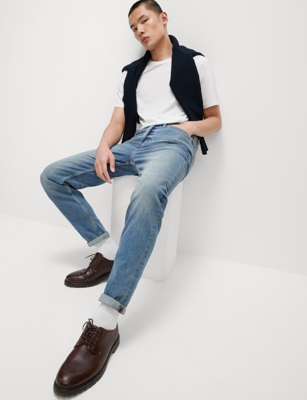Mens tapered ankle jeans deals