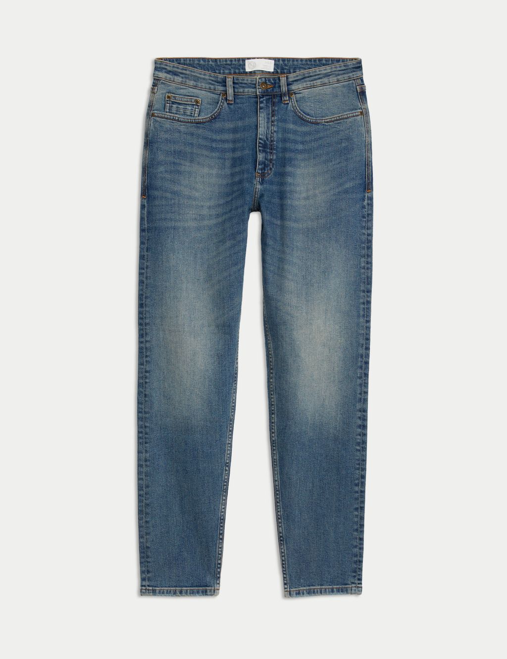 Tapered Fit Vintage Wash Stretch Jeans image 2