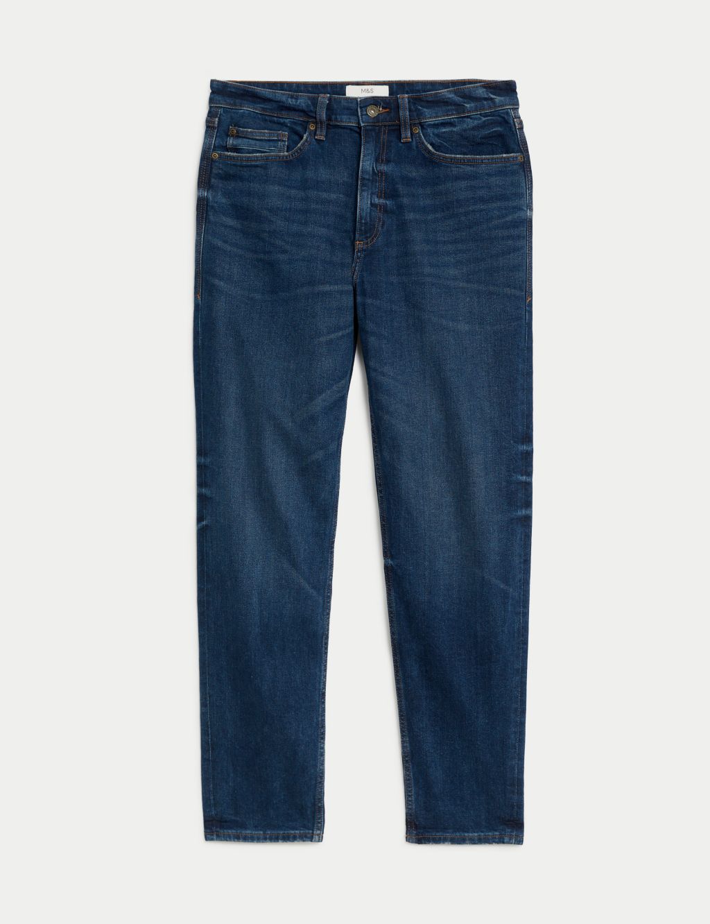 Tapered Fit Vintage Wash Stretch Jeans image 2