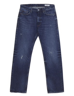 

Mens M&S Collection Straight Fit Authentic Jeans with Hemp - Indigo, Indigo