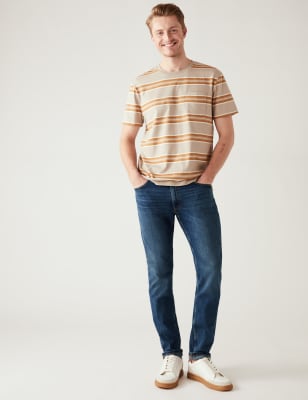 

Mens M&S Collection Stretch-Jeans mit Vintage-Waschung und schmaler Passform - Medium Blue, Medium Blue