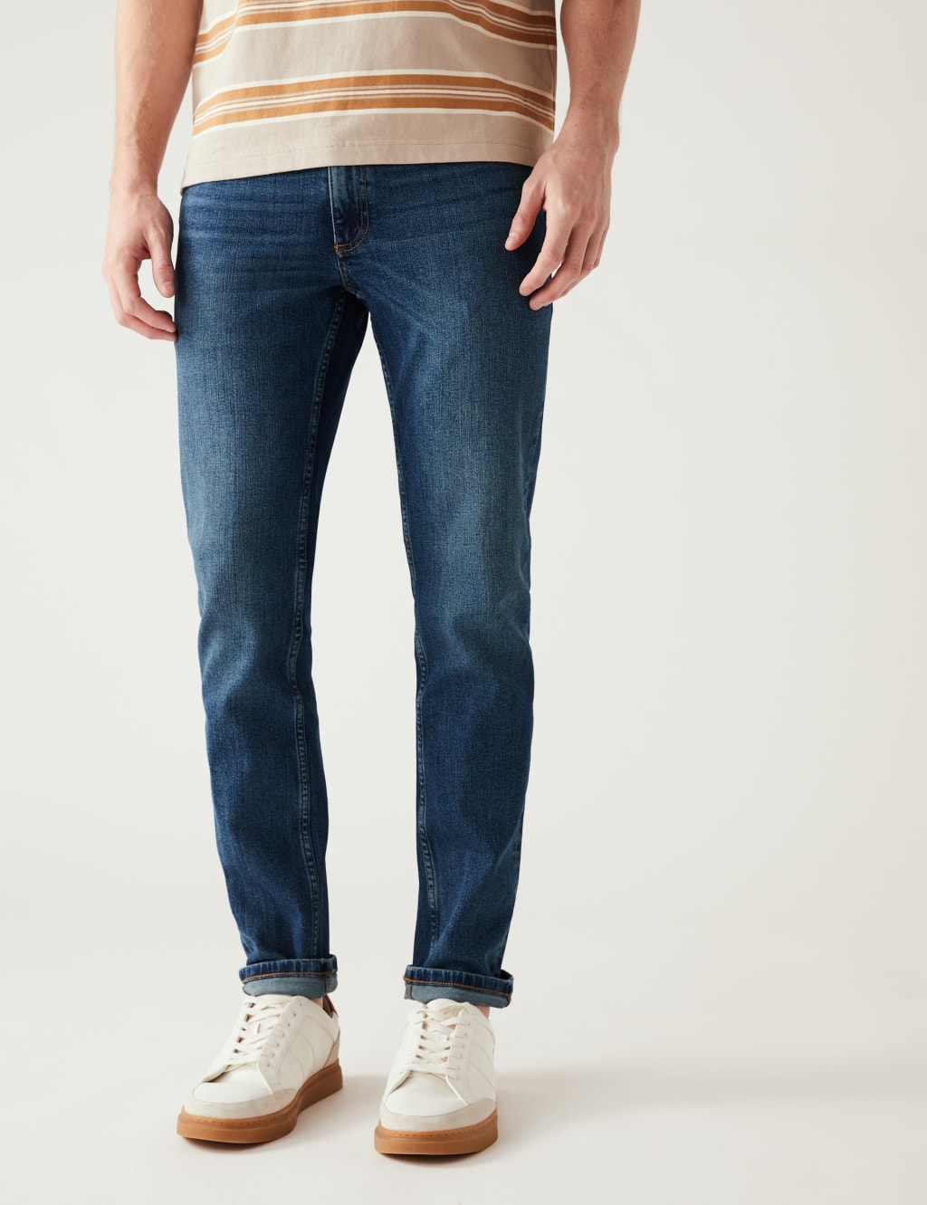 Slim Fit Vintage Wash Stretch Jeans image 2