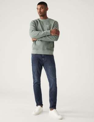 

Mens M&S Collection Slim Fit Vintage Wash Stretch Jeans - Indigo, Indigo